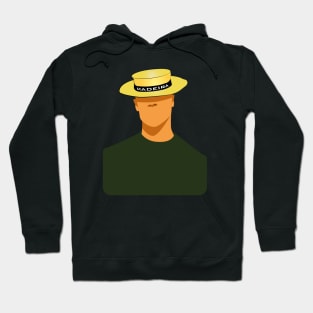 Madeira Island male no face illustration using the traditional straw hat Hoodie